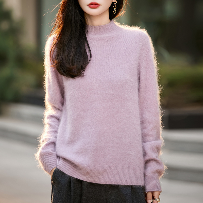 一线无缝拉绒羊毛针织打底衫女半高领毛衣25新秋冬显瘦内搭羊毛衫|undefined