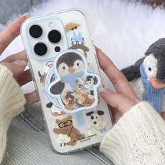 Ins韓風冬かわいいペンギン適用16promax新iPhone15リンゴ14pro携帯ケース13