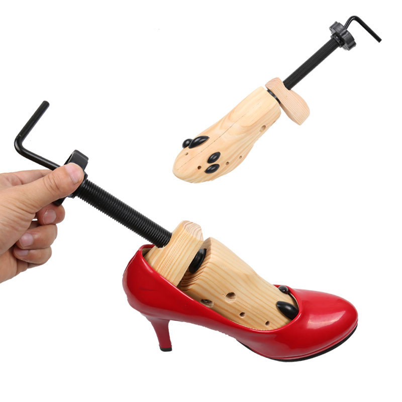 Los zapatos de madera ajustables de los hombres y de las mujeres del expansor del zapato del pino apoyan la ayuda grande de la extensión que forma los zapatos planos grandes del alto talón