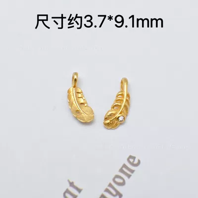 Zərgərlik ara hissələri, S925 Silver Electroplated 24K Gold - white-diamond-feather-lift