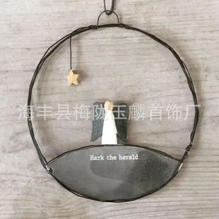 Cross Border New Metal Christmas Wreath Metal Wire Ring Christmas Element Wreath Christmas