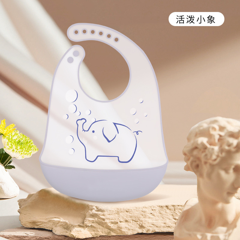 宝宝吃饭超薄硅胶围兜儿童饭兜婴儿柔软轻薄防水围嘴口水兜口水巾|undefined