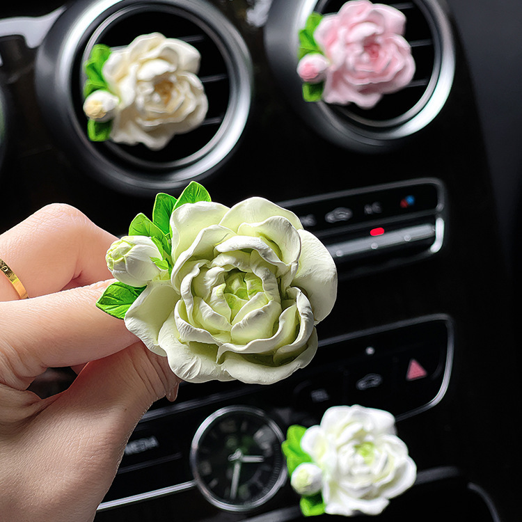 ジャスミンの車のアロマカーエアコンの吹き出し口の装飾拡香石の香りの花の車内の装飾品の置物の女性|undefined
