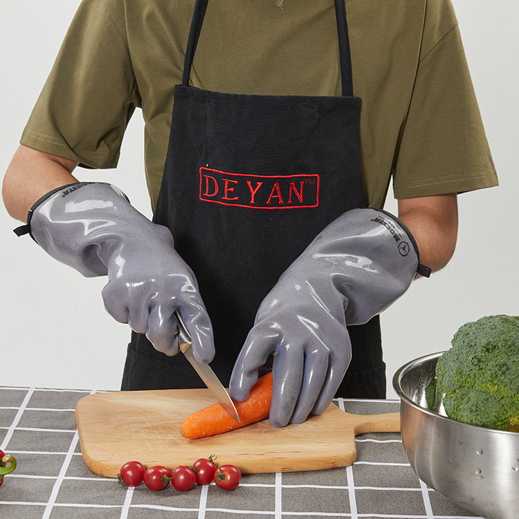Food grade liquid silicone anti-scald gloves cold-proof cold storage work microwave oven 350 degrees high temperature resistant gloves