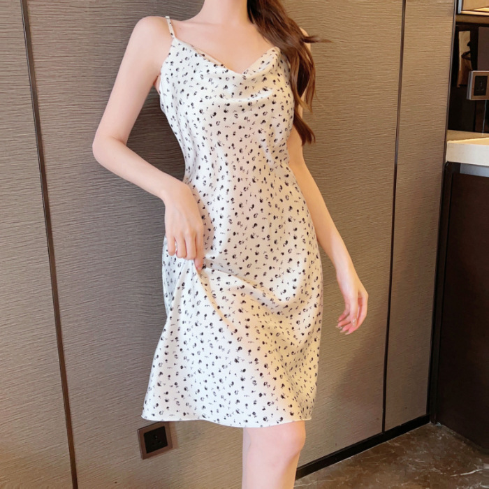 2024 pijamas verano romántico flor swing collar Sling delgada pura flor Correa camisón chica desgaste del hogar