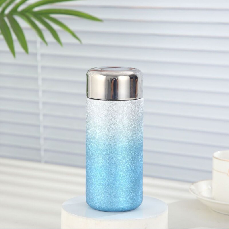 工場直送の高品質チタンコーティング断熱カップ、ミニ氷模様の軽い高級ポケットカップ、オフィスティーバブル真空チタンカップ|undefined