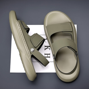 Sandals Men's 2025 New Summer Breathable Soft Sole Casual Non-Slip Outer Beach Shoes Dual-Purpose Driving Sandals and Slippers