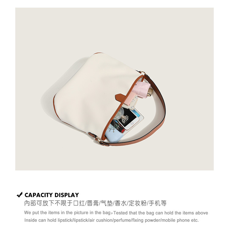 Fashion Contrast Color Soft Leather Single Shoulder Large Capacity Tote Bag Wholesale Nihaojewelry display picture 9