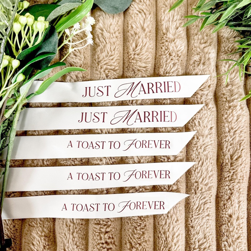 クロスボーダー Amazon ウェディングワイングラス装飾リボン Just Married 乾杯セレモニーリボン|undefined