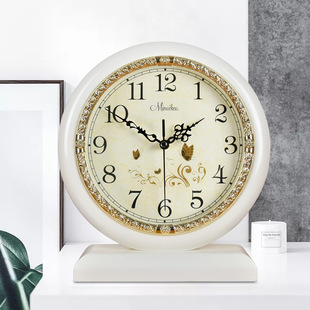 Solid Wood European fashion quiet antique clock modern living room simple creative quartz clock pastoral clock wholesale