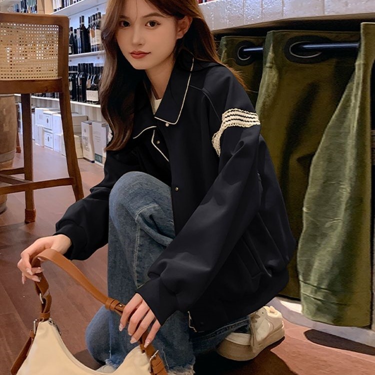 浅绿色休闲夹克外套女短款2025秋新款韩版宽松减龄小个子炸街上衣|undefined