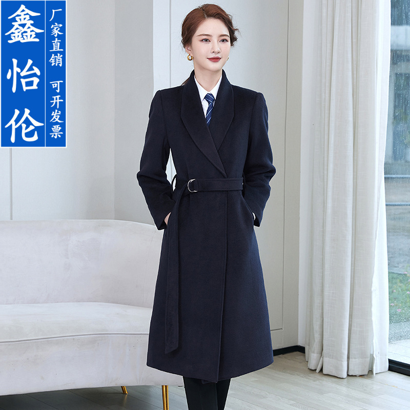 秋冬ラシャコート男女会社職業銀行作業服ホテルマネージャーのフロントの中の長いコート|undefined