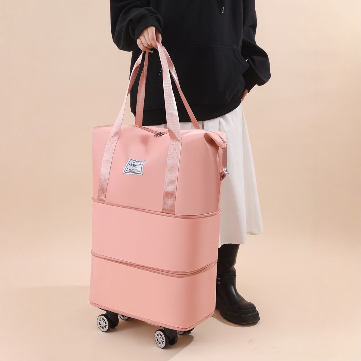 Bolsa de viaje de gran capacidad portátil de gran capacidad polea bolsa de equipaje impermeable en espera de producción bolsa de viaje de negocios corta distancia