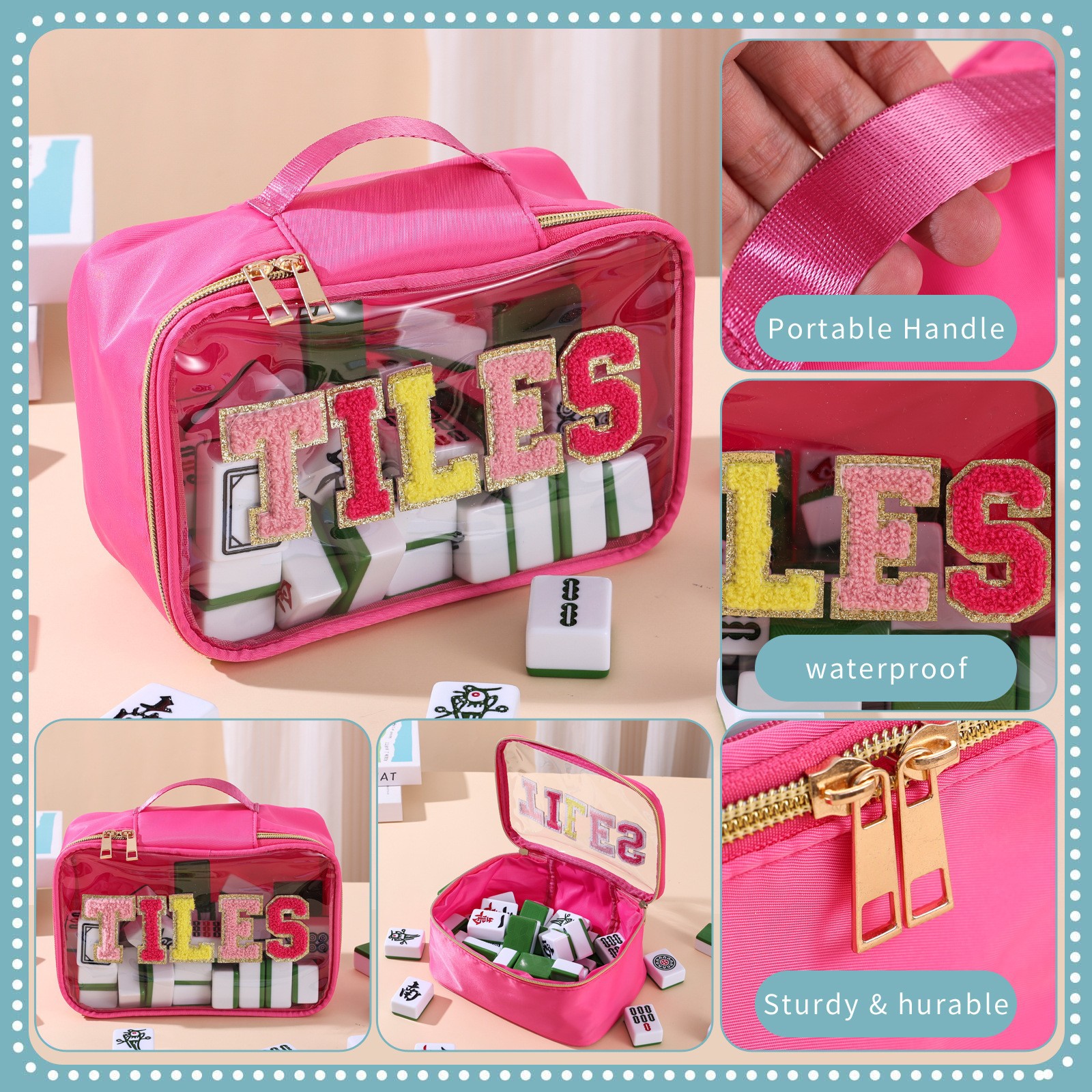 손잡이가 있는 로즈 레드 TILES