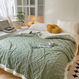 Autumn and winter double-layer thickened coral fleece blanket winter taff fleece small blanket lamb fleece nap blanket sofa cover blanket
