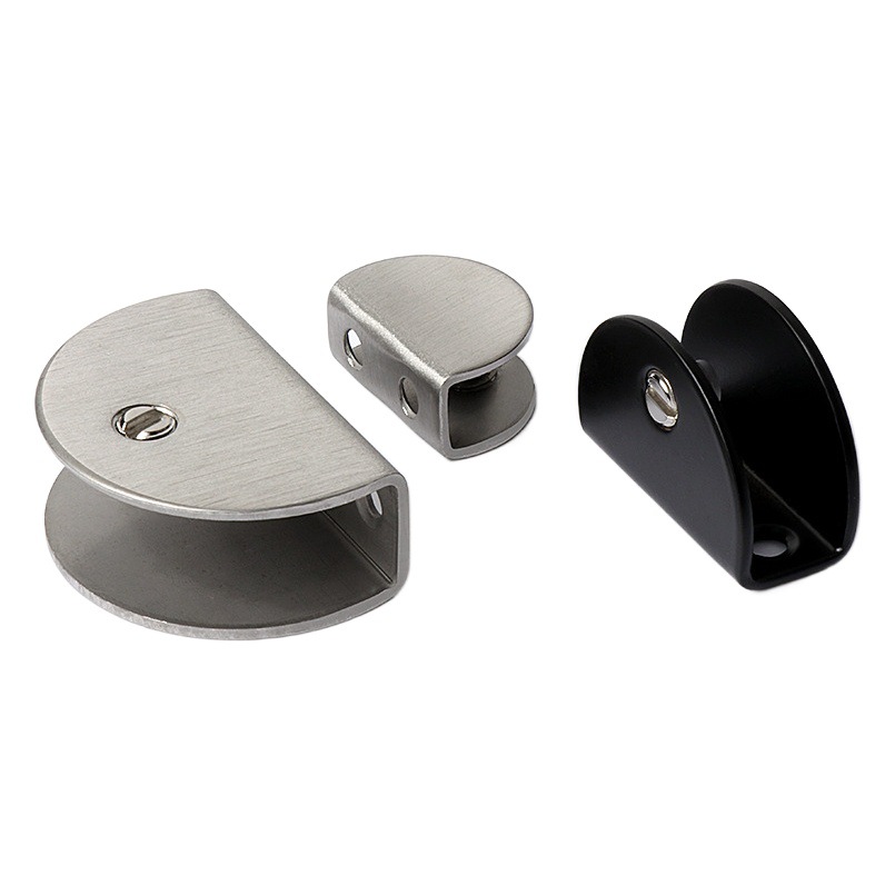 Soporte de clip de vidrio de acero inoxidable clip de vidrio accesorios fijos clip de estante clip fijo clip semicírculo soporte de vidrio cuadrado