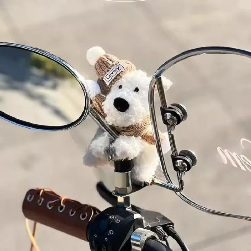 West Highland Dog Motorcycle Decoration Accessories Female Cute Electric Vehicle Bicycle Doll Doll Creative Pendant Ornament