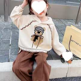 女童春秋装套装2026新款儿童春季女宝宝时髦卫衣洋气休闲两件套潮