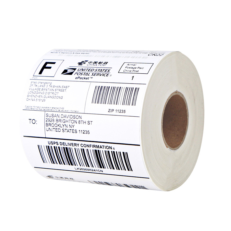 Papel de etiqueta térmica 100*150 papel térmico a prueba de tres 100*100 eyoubao superficie hoja adhesiva Etiqueta de impresión