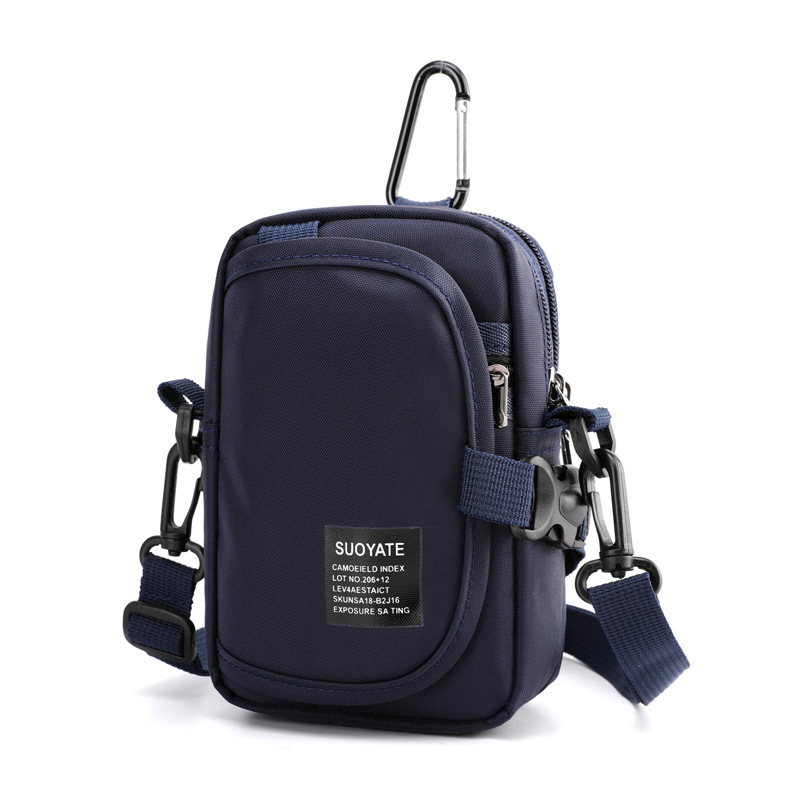 Fábrica al por mayor de moda coreana al aire libre bolso de la cintura de los hombres multi-funcional hombro bolsa de mensajero multi-back Casual monedero de la moneda