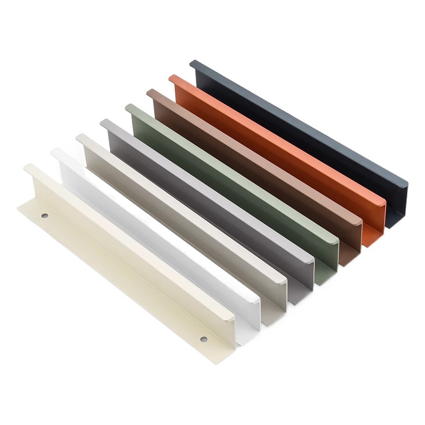 Morandi color invisible mango sin perforar la piel del animal doméstico sensación mismo color cajón gabinete armario puerta manija de la aleación de aluminio