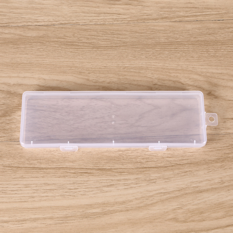 長方形の透明なプラスチックの箱のアクセサリの部品の漁具の収納箱の金属のツールの平たい文房具の包装箱の空の箱|undefined