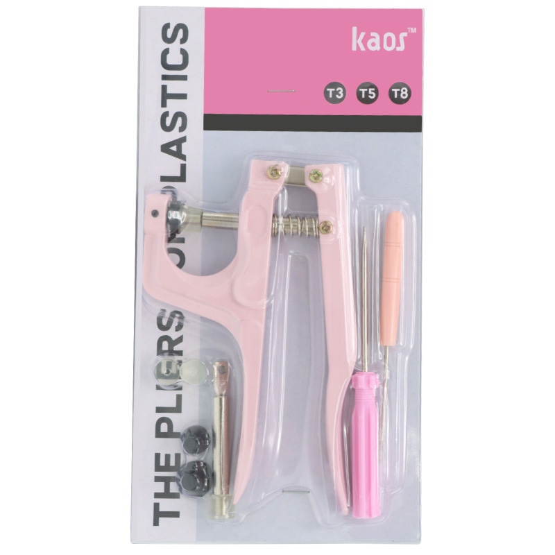 Amazon T5/T8 alicates de prensa manual de cuatro botones alicates de botón de resina de plástico de color herramienta de instalación manual de bricolaje