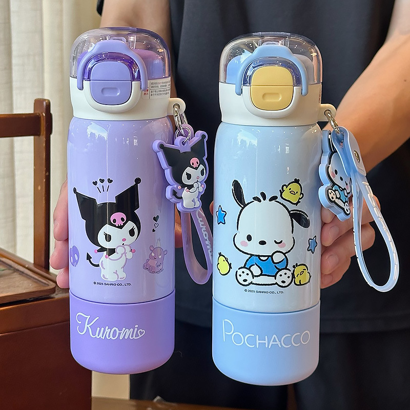Termo infantil para estudiantes de primaria, acero inoxidable 316L, alto valor estético para niños y niñas, nuevo modelo 2025 con pajita.