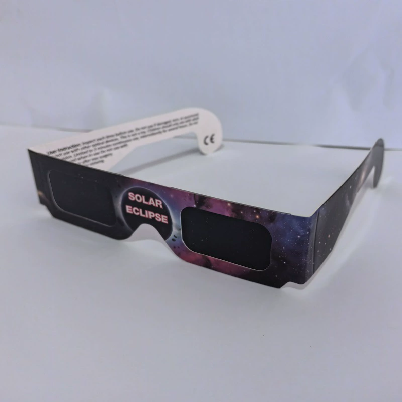 Solar Eclipse Observation Glasses, Paper Frame, ISO-Compliant Black Filter, Lightweight 0.021 kg