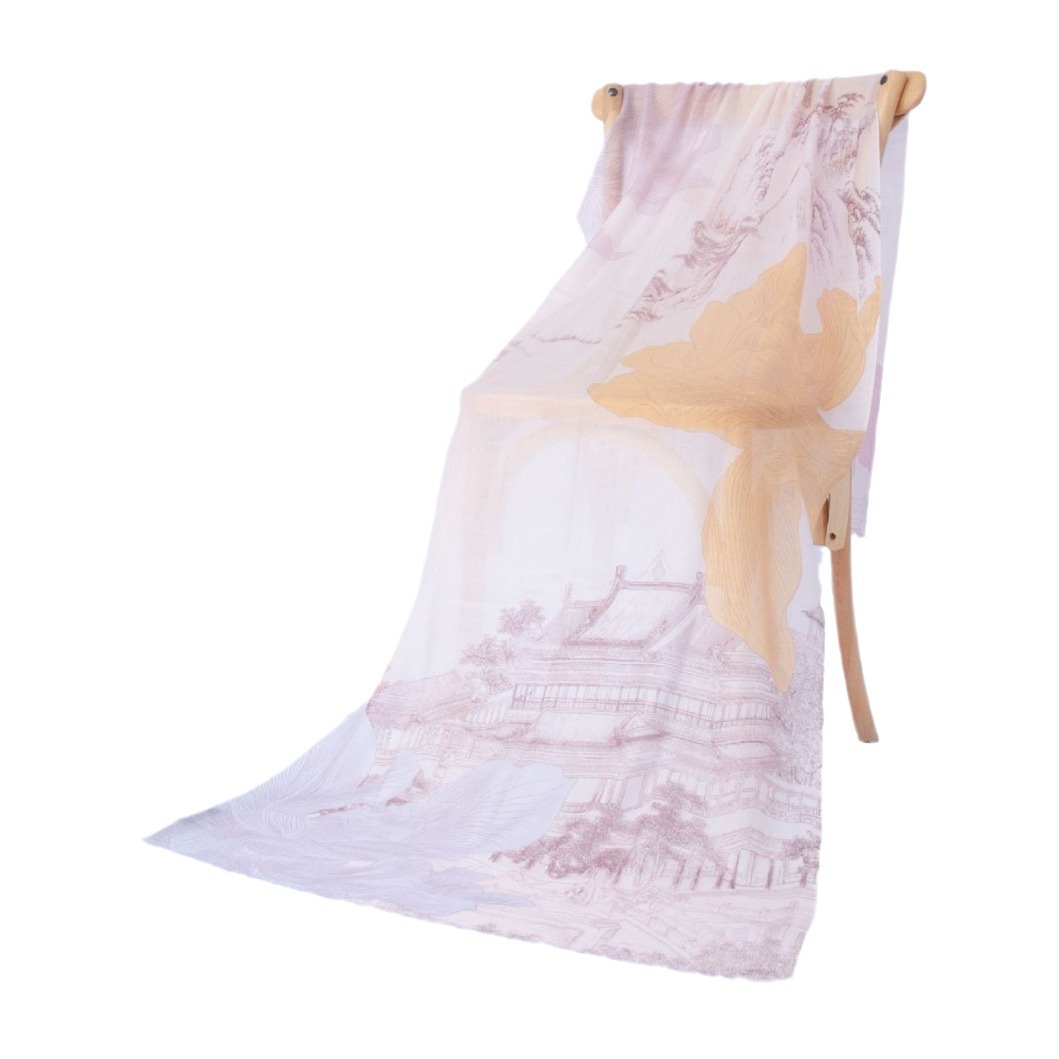 Fábrica de Mongolia Interior cabello recto cachemira pura otoño invierno cuatro estaciones de impresión de bufandas de damas estilo nacional retro