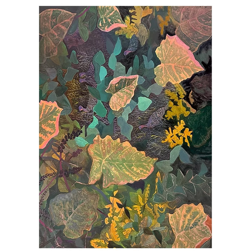アメリカンレトログリーンリビングルーム装飾絵画窓辺の花抽象メーターボックス吊り絵画テクスチャ背景壁壁画|undefined