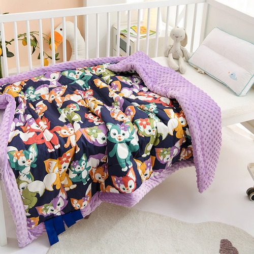 Beanbean Winter Full Cotton Soybean Fiber Blanket Baby Children Cartoon Nap Warmth Thick Nap Milk Fleece
