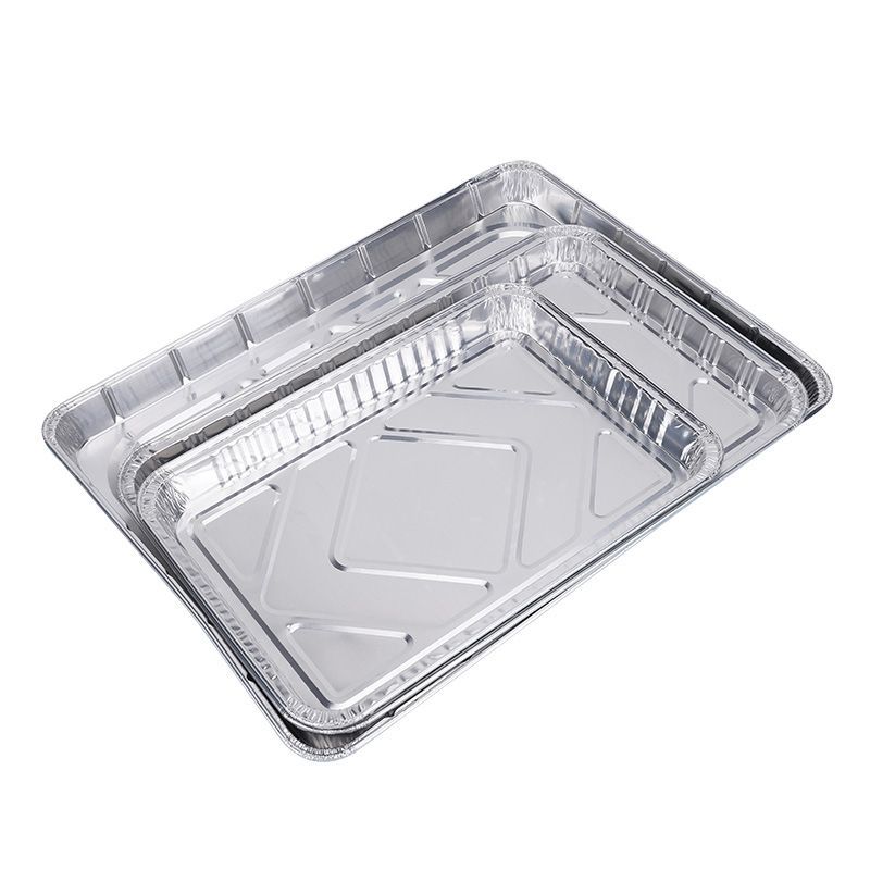 Oversized placa poco superficial papel de aluminio lonchera rectangular cangrejos a la parrilla pescado barbacoa brochetas hornear pan