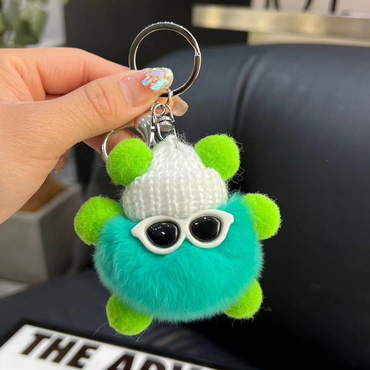 Cute Rex Rabbit Fur Keychain Coal Ball Bag Charm Backpack Pendant_voghion.com