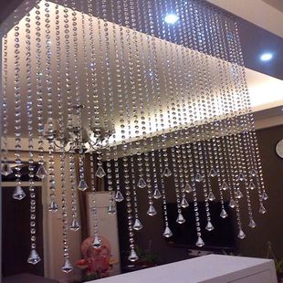 Crystal Bead Curtain Partition Living Room Bedroom Feng Shui Decoration Aisle Bathroom Curtain Screen Punch-Free Bead Door Curtain