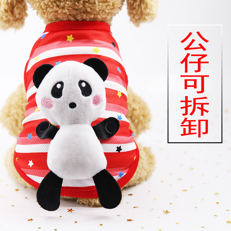 Chaleco Panda muñeca rayas rojas