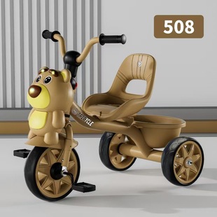 Export 2-5 years old new children's tricycle bear bicycle with backrest storage box with light music