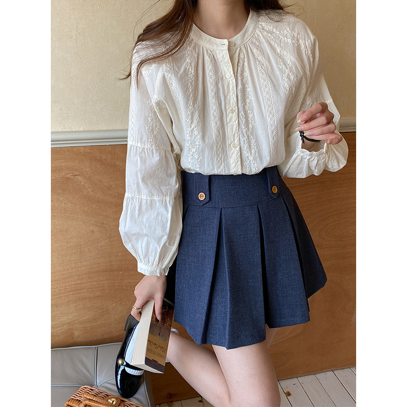 3Th Morning Southern French Autumn Design Lace Lantern Sleeve Shirt Early Autumn New Zy1506 3Th Morning Southern French Autumn Design Lace Lantern Sleeve Shirt Early Autumn New Zy1506