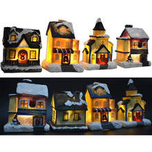 圣诞装饰品发光小屋带灯梦幻欧式雪景房子儿童礼物圣诞节摆件新款