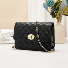 FOXER/金狐狸2024真皮包包女斜挎高级感菱格链条百搭斜挎单肩女包