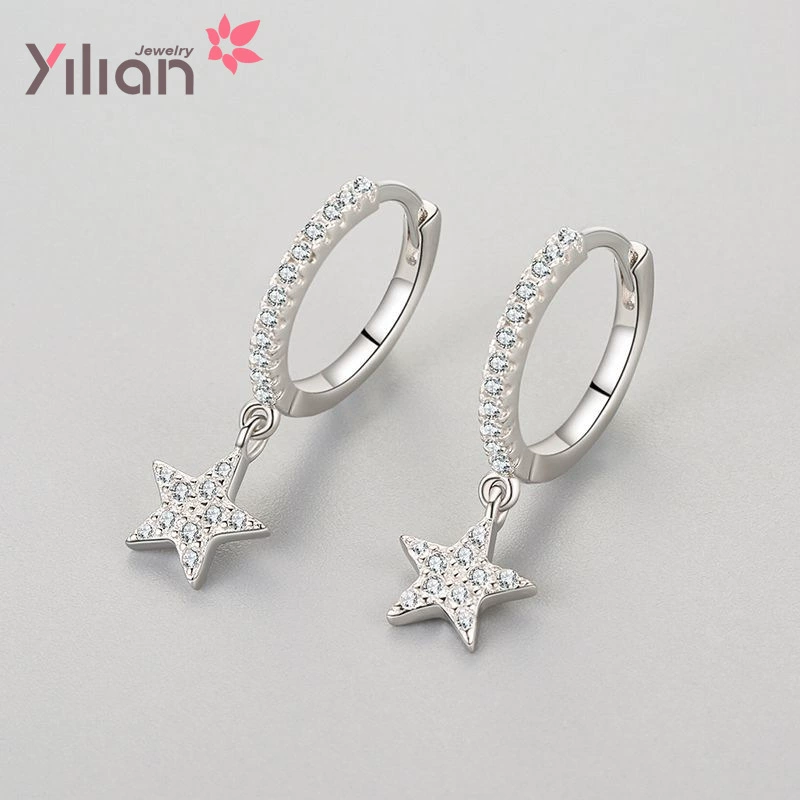 Earrings, brand zirconium, silver 925 sample, internet celebrity, micro incrustation