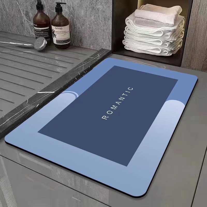 現代簡約衛生間門口腳墊浴室吸水硅藻泥地墊速乾洗手間硅藻泥門墊
