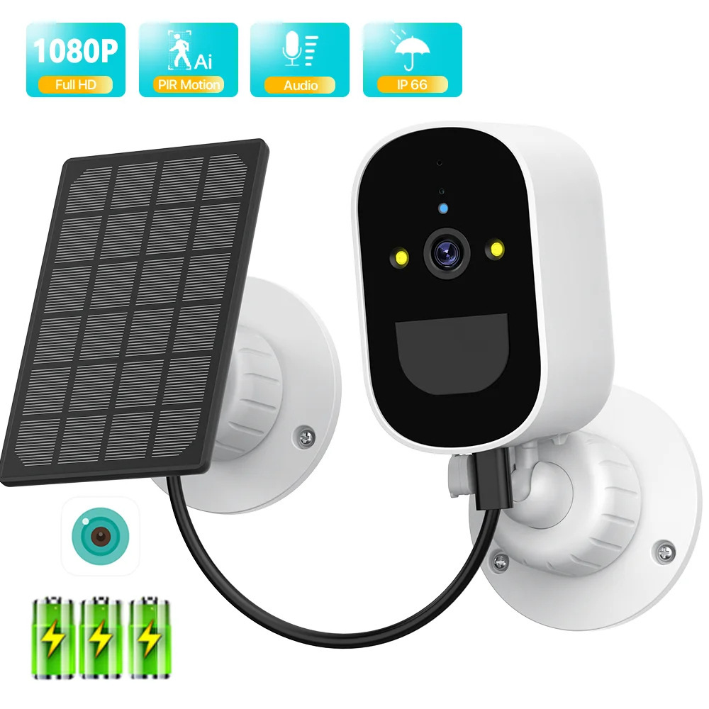 Cross-border solar camera low power monitor icsee remote wifi network plug-in-free outdoor camera