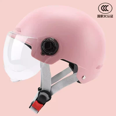Motosiklet kaskı (dəbilqə) — Helmet 3C certified electric scooter helmet - 3c-matte-powder-short-clear-lenses