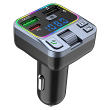 跨境车载蓝牙MP3免提通话P22新款汽车FM发射器QC3.0+PD20W双快充