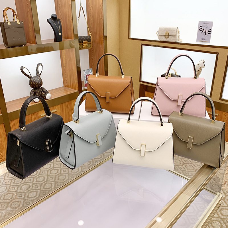 Genuine Leather Kelly Bag Large Capacity Handbag New Style Elegant Women's Bag Fashionable Simple Shoulder Bag All-match Crossbody Bag