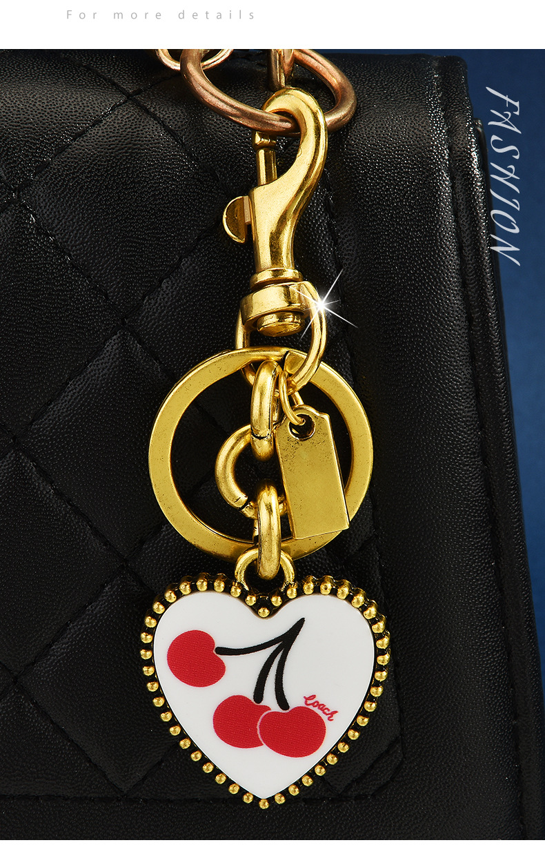 60g Weight Bag Charms Bag Accessories Type 1 Piece Quantity Holiday, Daily Occasion 1 Piece Bag Peach Cherry Alloy Women's Cute Lady