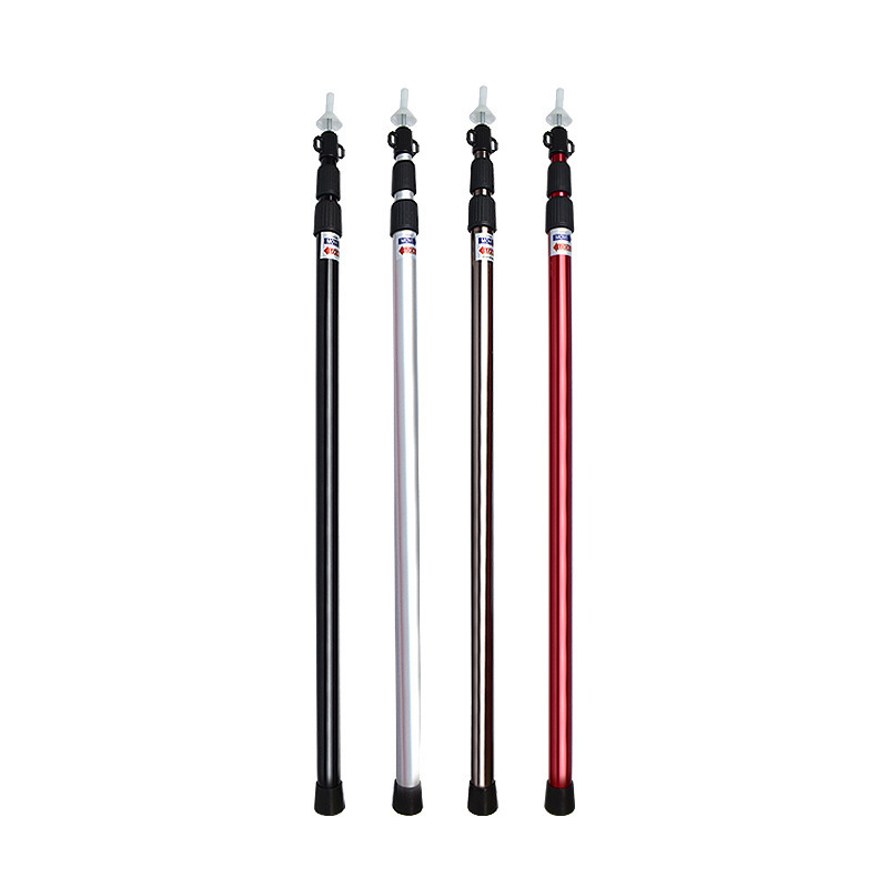 Outdoor Canopy Pole Tent Pole Aluminum Alloy 3-Section Telescopic Aluminum Tube Adjustable Canopy Support Pole Thickened 2.3m
