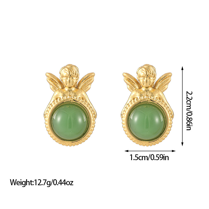 14g Weight Titanium Steel Ear Needle Material Ear Studs Classification 1 Pair Quantity Daily, Street Occasion Titanium Steel Material Geometric Pattern All Seasons Season Women's Gender Plating Design Retro, Classic Style Style 1 Pair Retro Classic Style Geometric Plating Titanium Steel Ear Studs 2