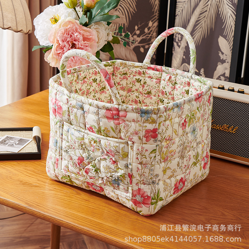 対外貿易輸出家庭布芸収納バスケット韓国式田園風携帯下着雑物整理枠機洗濯収納バスケット